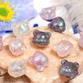 Plating Glitter Teddy Bear Acrylic Beads 16mm Pastel Shades 50pcs