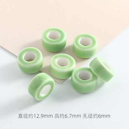 Ceramic Round Spacer Beads 12mm Candy Color Large Hole 50pcs 16