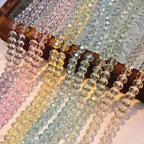 Electroplated Transparent Diamond Glass Beads 6mm 8mm 60pcs