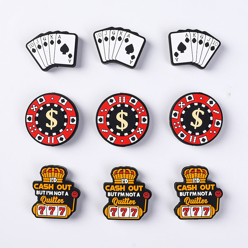 Silicone Focal Beads Casino Slot Machine 777 Crown Design 20pcs 4