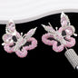 Fancy Butterfly Rhinestone Beads Alloy Spring Action Wings 5pcs 6