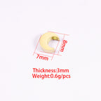 Stainless Steel Moon Metal Beads 7mm Polished Mirror Surface 10pcs 4