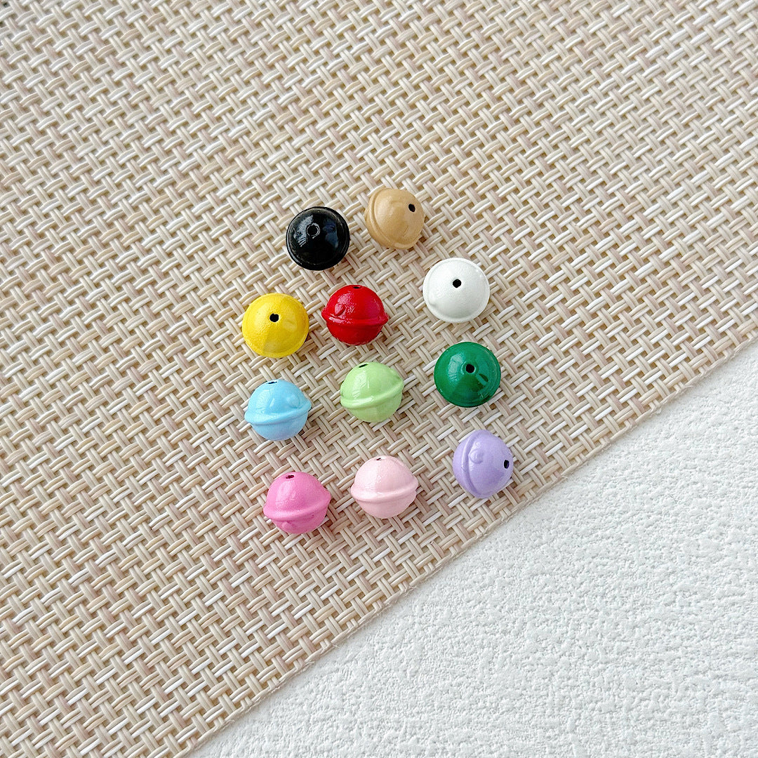 Baking Painted Christmas Tree and Bells Metal Beads 20pcs Festive Colors 27
