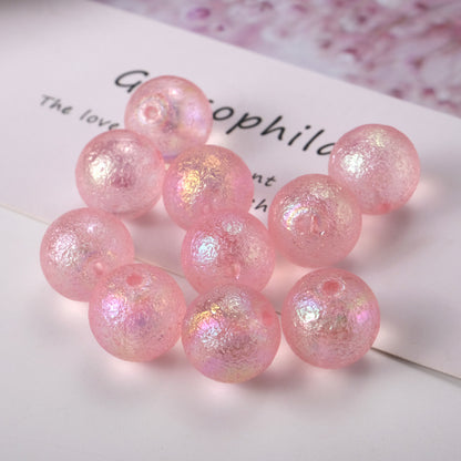 Plating Round Acrylic Beads 16mm Jelly Aurora Ice 50pcs 5