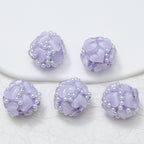 Embellished Bubblegum Beads 20mm Pearl Heart Cluster Assorted Colors 2pcs 5