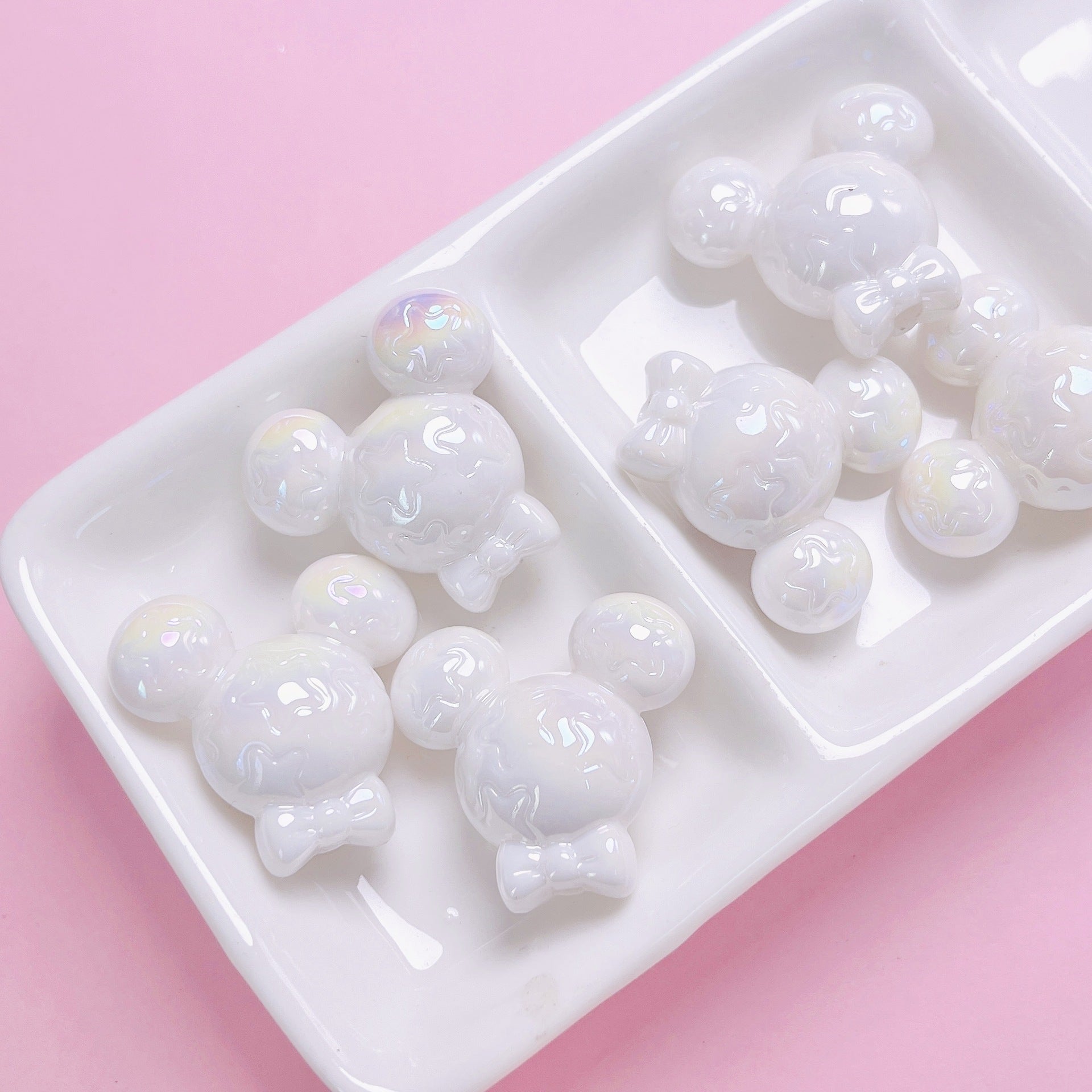 Glow Acrylic Mickey Head Acrylic Beads 28mm Pastel Glow 5pcs 6
