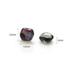 Electroplated Oblique Square Glass Beads 12mm Transparent Iridescent 20pcs 3