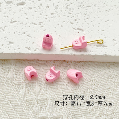 Chair and Jigsaw Metal Beads Painted Colorful Glossy 20pcs 16