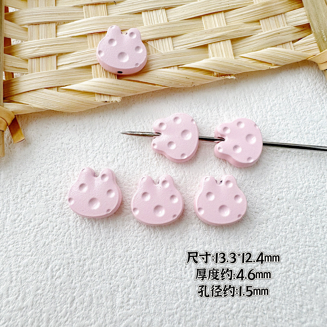 Baking Painted Cheese Animal Metal Beads Whimsical Pastel Colors 20pcs 25