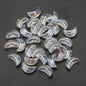 Moon Plated Transparent Crescent Glass Beads 9mm 14mm 30pcs 25