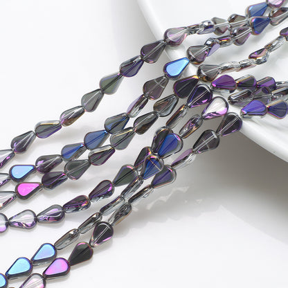 Electroplated Melon Seed Glass Beads 8mm 11mm Teardrop Iridescent 30pcs 7