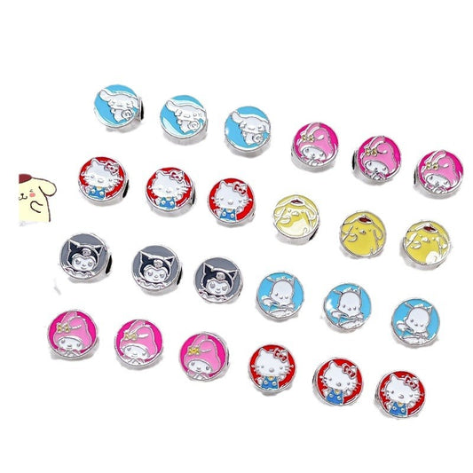 Flat Metal Beads 12mm Sanrio Series Enamel Alloy 10pcs 2