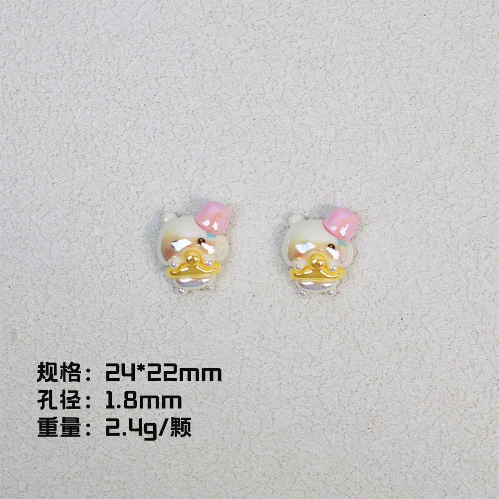 Plating Chiikawa Series Resin Beads Glossy Pastel Colors 20pcs 9