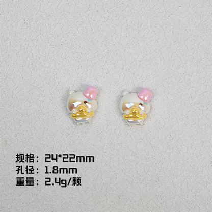 Plating Chiikawa Series Resin Beads Glossy Pastel Colors 20pcs 9