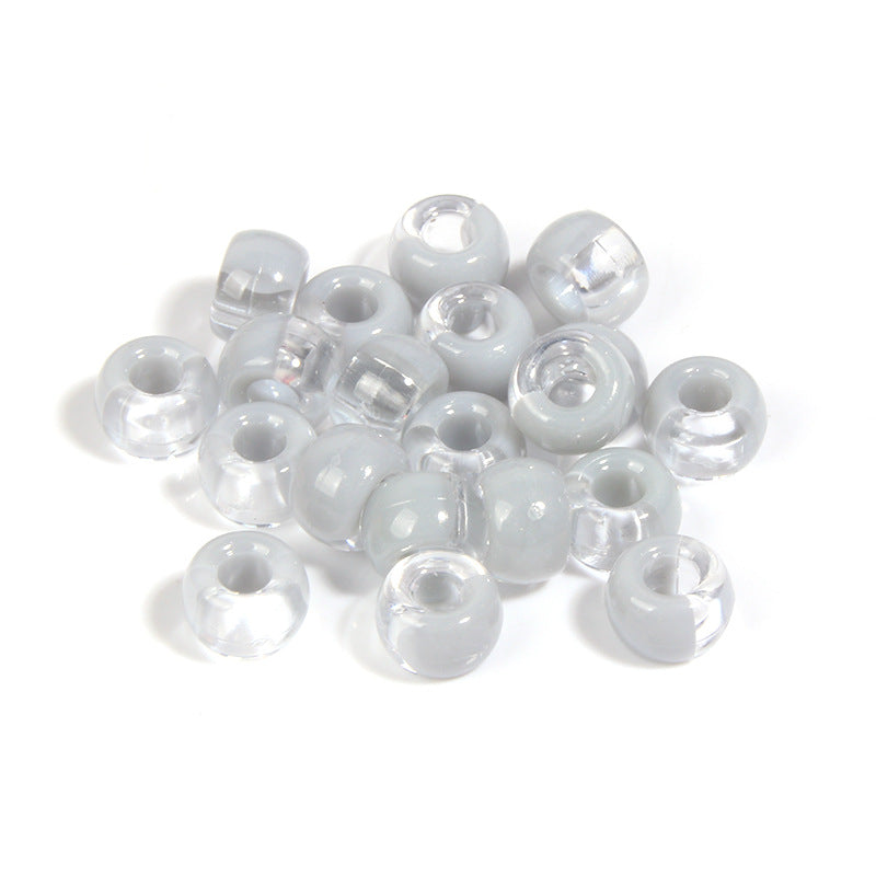Clear Two-color Pony Beads 9mm Translucent Mixed Colors 200pcs 18