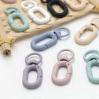 Rubberized Morandi Color Zinc Alloy Swivel Buckle Keychain Clasps 20pcs 2