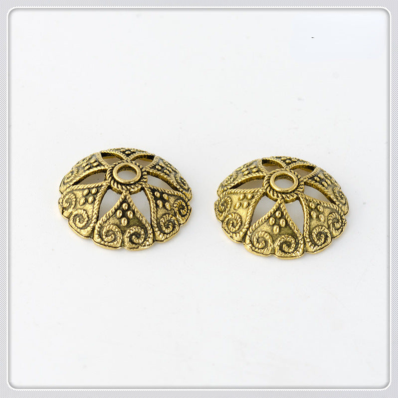 Alloy Bowl-Shaped Bead Caps Six-Petal Antique Style 100pcs 6