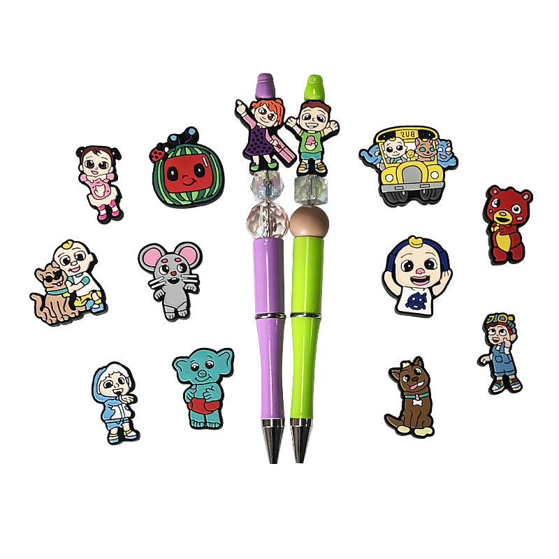 Silicone Focal Beads Cartoon Characters Side Profile 20pcs 4