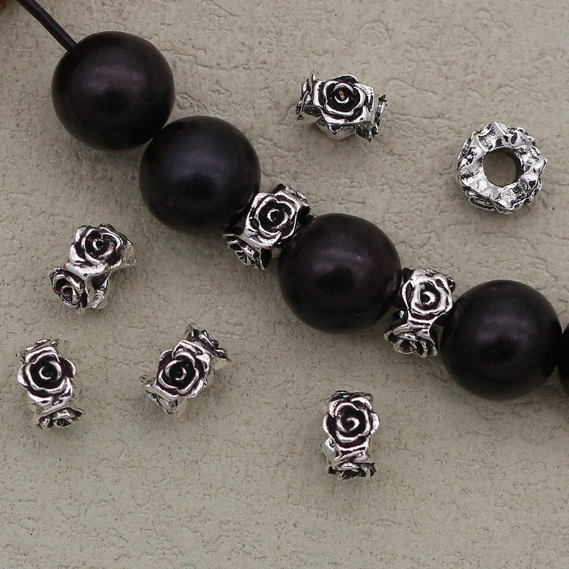 Alloy Rose Ring Spacer Beads 8mm Antique Silver 100pcs 2