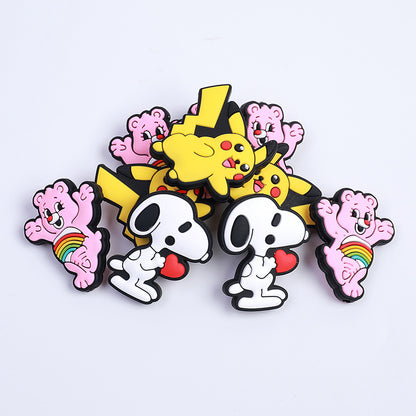 Silicone Focal Beads Snoopy Pokemon Holding Heart Elements 10pcs 3