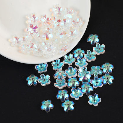 Iridescent Cherry Blossom Glass Beads 10mm Assorted Colors 100pcs 7
