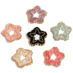 Hollow Star Rhinestone Beads 31mm Pastel Pave Gold Edges 10pcs 5