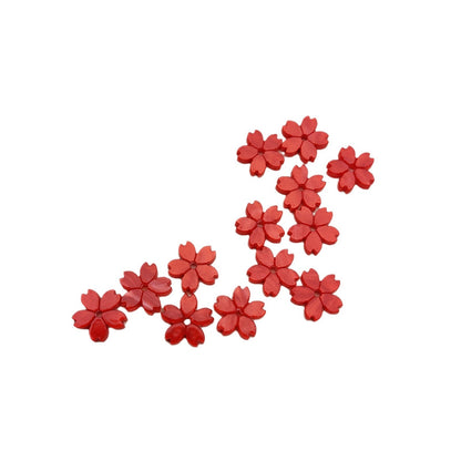 Cherry Blossom Acrylic Beads 10mm Translucent Colorful 30pcs 5