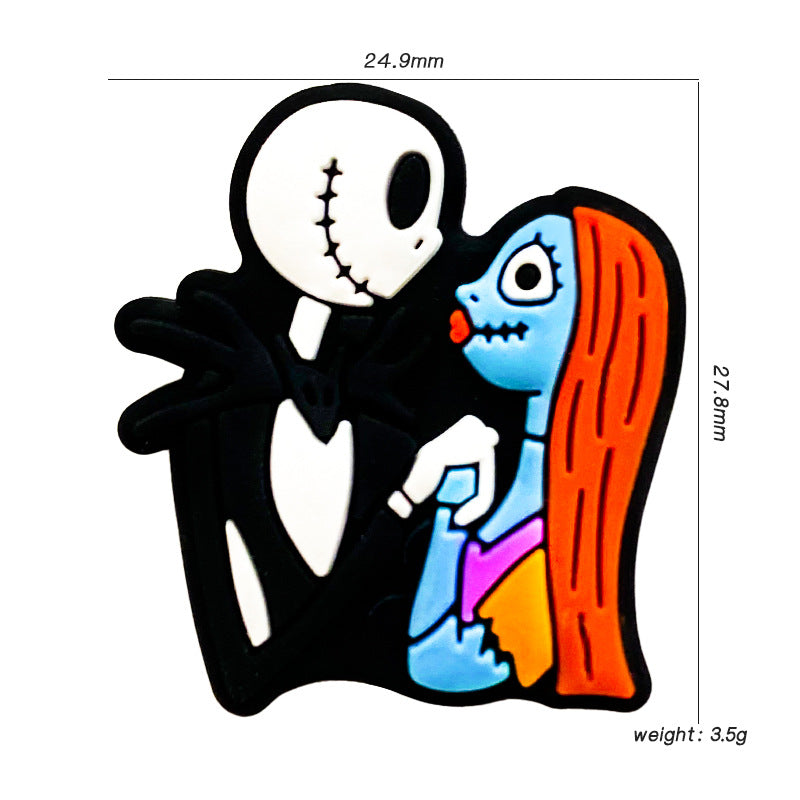 Silicone Focal Beads Halloween Ghost Couple Vibrant Colors 20pcs 2