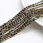 Electroplated Frosted Glass Beads 4mm x 6mm Metallic Edged 96pcs 7