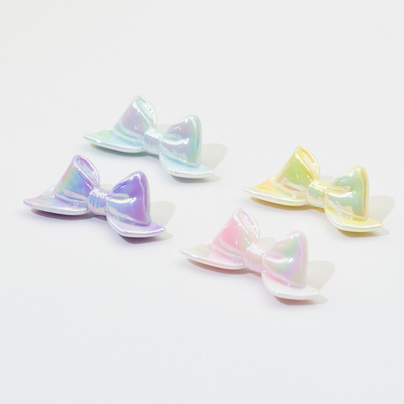 Glow Plating Butterfly Acrylic Beads 20x45mm Pearlescent Pastel 10pcs