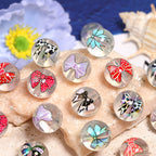 Transparent Bow Printed Acrylic Beads 16mm Glossy Floating 50pcs