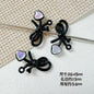 Dotted Bow Metal Beads 20mm Rhinestone Embedded Bow Metal Beads 26mm Painted 10pcs 23