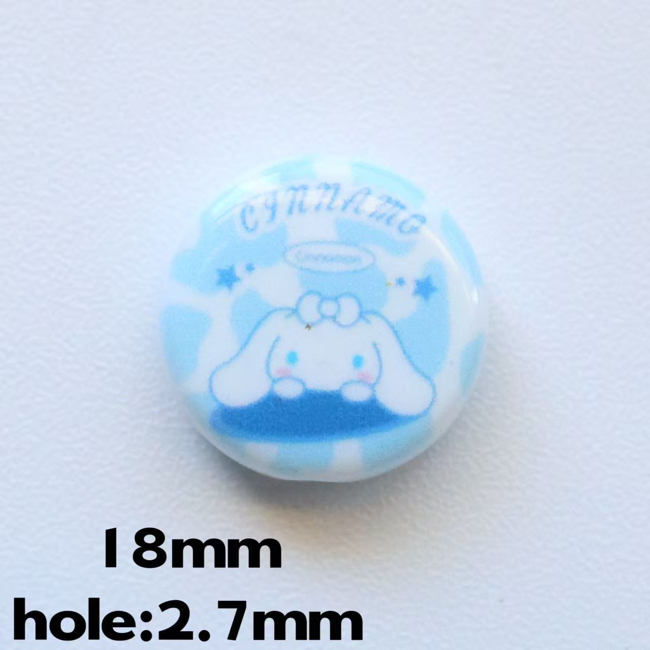 Disc Acrylic Beads 18mm Sanri Figures Pastel Mixed 20pcs 7
