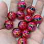 UV Plating Bat Acrylic Beads 16mm Halloween Colorful Printed 100pcs 12