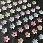 Cherry Blossom Flower Glass Beads 10mm Iridescent Mixed Colors 100pcs 3