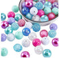 Bubblegum Beads 20mm Rainbow Glossy Striped Polka Dot Chunky Mix 50pcs 6