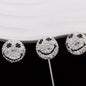 Smiley Face Bubblegum Rhinestone Beads 20mm Polymer Clay Full Rhinestones 6pcs 6