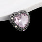 Double-Sided Heart Rhinestone Beads 22mm Alloy Encrusted 10pcs 39