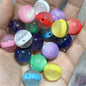 Imitation Opal Plaid Pattern Resin Beads 16mm Glossy Mixed Colors 100pcs 12