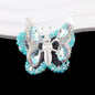 Fancy Butterfly Rhinestone Beads Alloy Spring Action Wings 5pcs 12