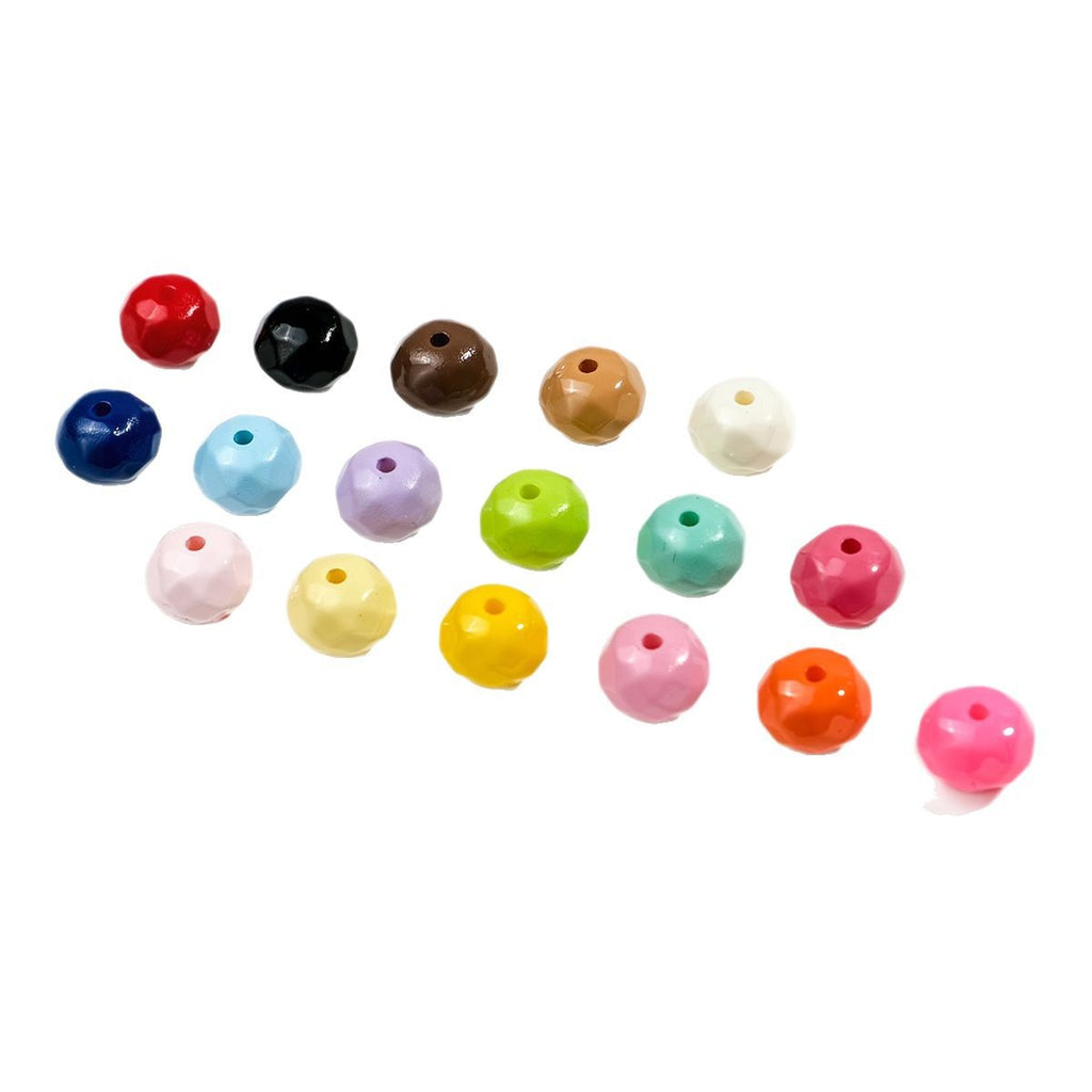 Acrylic Faceted Spacer Beads 8mm Baking Painted Solid Color 50pcs 5