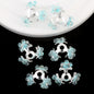 Alloy Flower Bead Caps 25mm Rhinestone Paved 10pcs 4