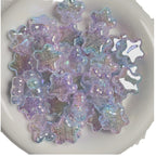 Dual Color Gradient Crackle Rounded Star Acrylic Beads 23mm 10pcs 5