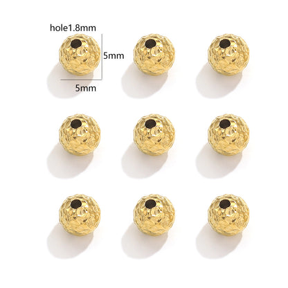 Stainless Steel Irregular Wrinkle Concave Metal Beads 4-8mm 10pcs 11