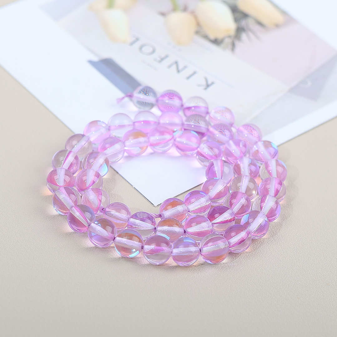 Mermaid Round Glass Beads 6mm Matte Pastel Jewel Tones 40pcs 16