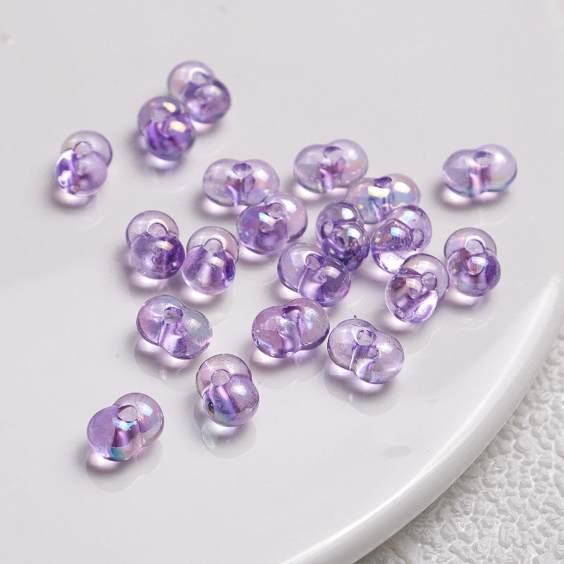 Acrylic Peanut Spacer Beads 8mm High Transparency Plating 100pcs 10