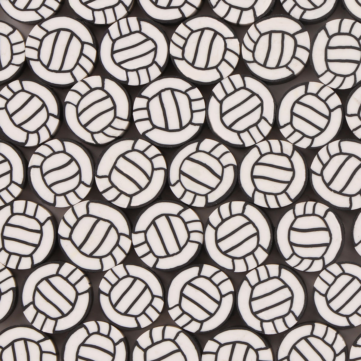Rugby Clay Beads 10mm Polymer Brown White Laces 50pcs 8