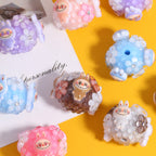 Embellished Flower Clay Beads 24mm Five-Petal Rhinestone 6pcs