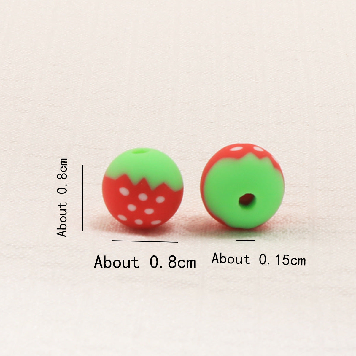 Round Clay Beads 8mm Fruit Pattern Polymer 100pcs 3