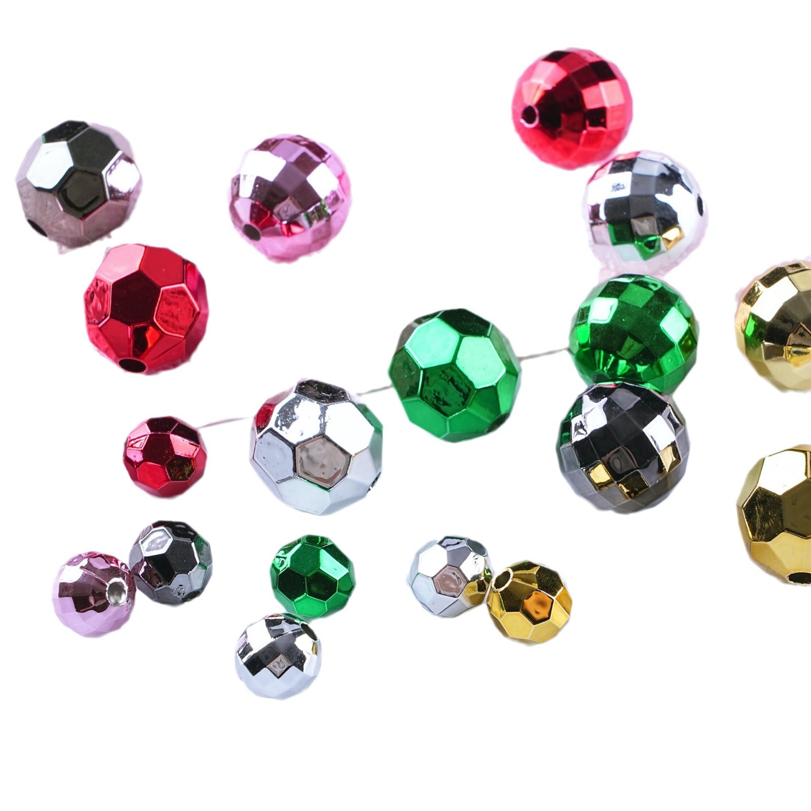 Plating Metal Faceted Acrylic Beads 10-16mm Earth Colors 100pcs 5